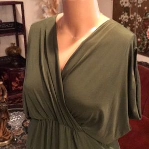 Olive green maxi dress 1X Grecian styling SOLD